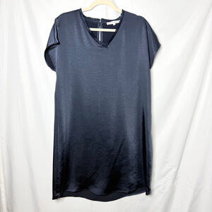 Women's Mélissa Nepton Navy Satin V Neck Mini Dress Small